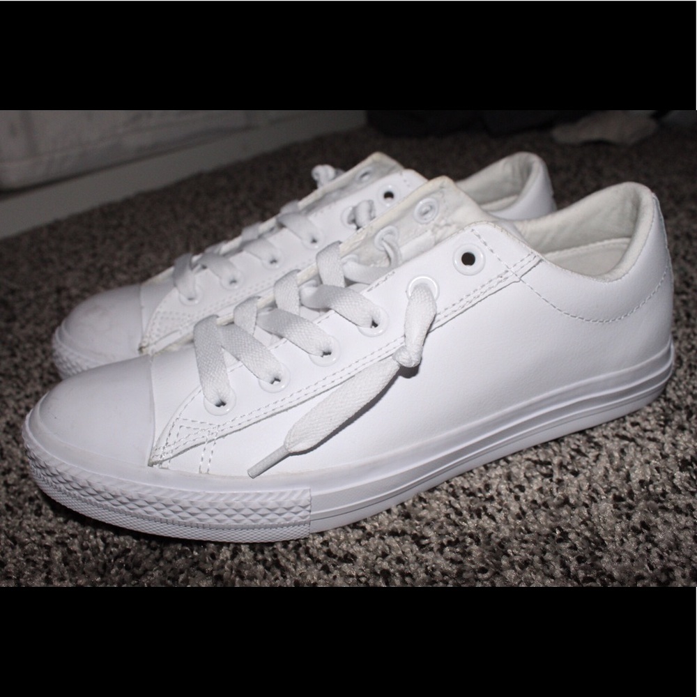 All white leather converse!